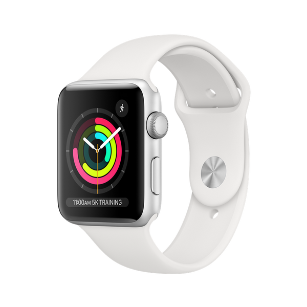 Apple Watch: Silver Aluminum Case with White Sport Band